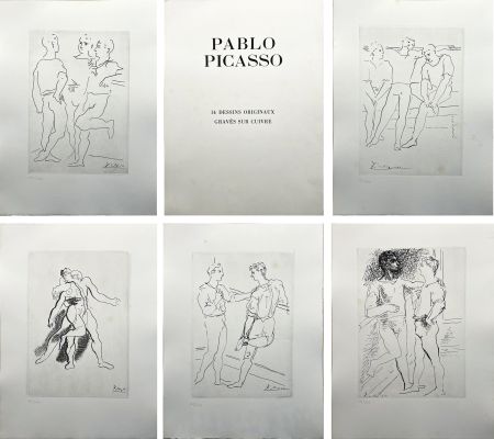 Stich Picasso - 14 DESSINS DE PICASSO (Grâce et Mouvement) gravés sur cuivre (1943).‎