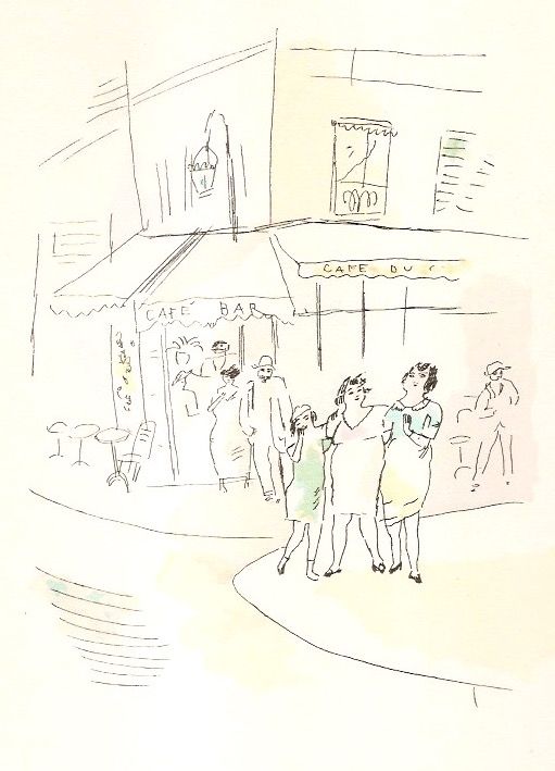 Illustriertes Buch Pascin - 3 petites filles dans la rue.  Dessins en couleurs de Pascin