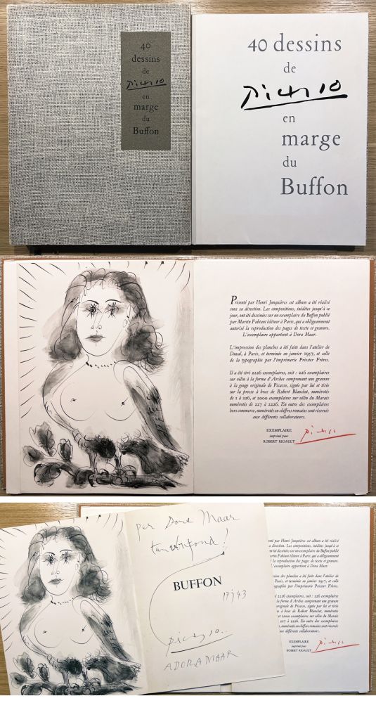 Illustriertes Buch Picasso - 40 DESSINS DE PICASSO EN MARGE DU BUFFON. Exemplaire signé par Picasso