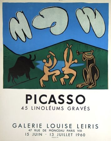 Lithographie Picasso - 45  Linoleums Gravés  Galerie Louise Leiris