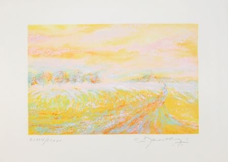 Lithographie Manoukian - A la campagne / In the Country