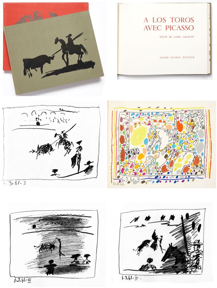 Illustriertes Buch Picasso - A LOS TOROS avec Picasso. 4 lithographies originales (1961)