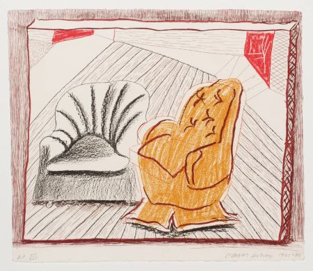 Lithographie Hockney - A Picture of Two Chairs