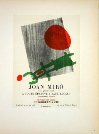 Lithographie Miró - A Toute Epreuve de Paul Eluard