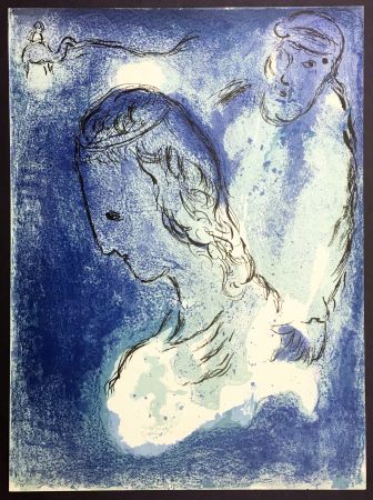 Lithographie Chagall - ABRAHAM ET SARAH. Lithographie originale pour LA BIBLE
