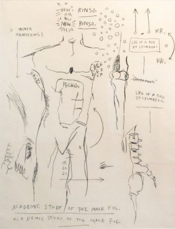 Siebdruck Basquiat - Academic Study of the Male Figure
