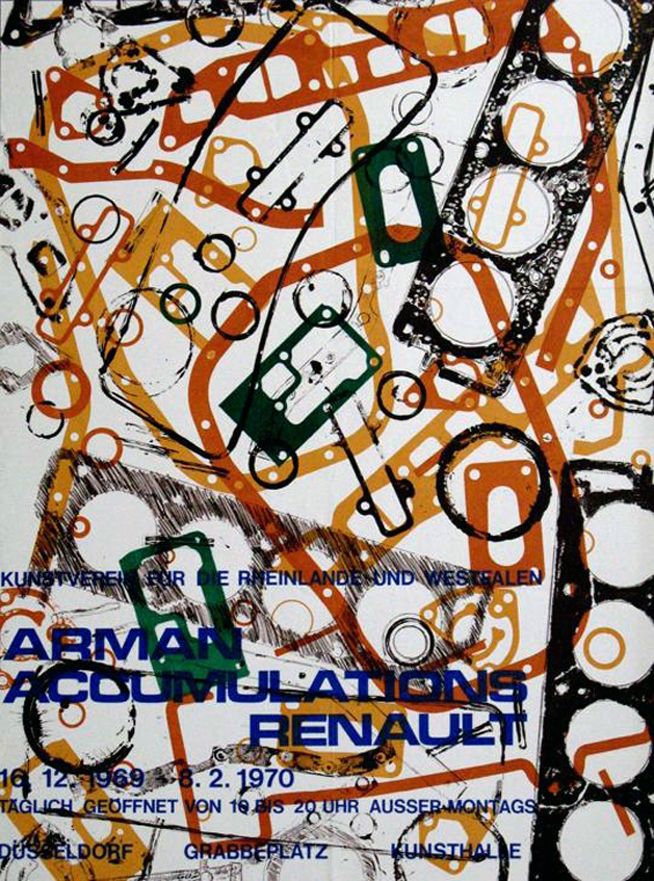 Lithographie Arman - '' Accumulations Renault ''  -  Dusseldorf