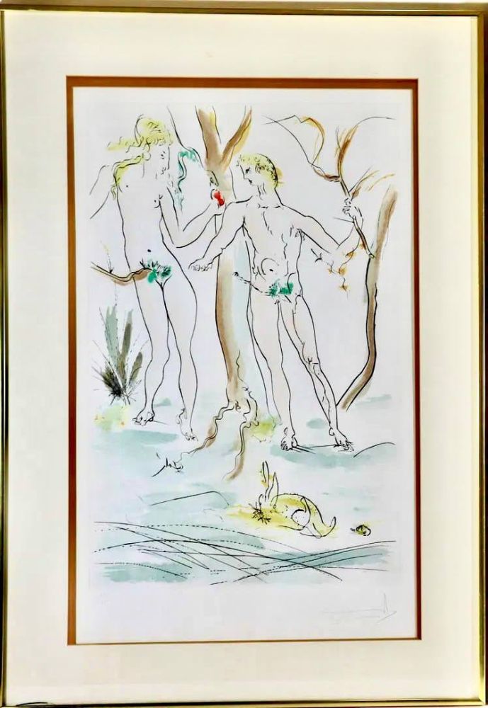 Radierung Dali - Adam et Eve