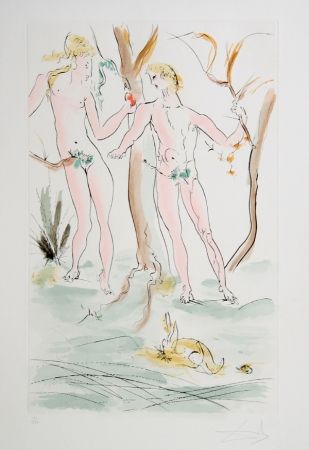 Stich Dali - Adam et Eve from the Homage a Albrecht Durer Suite