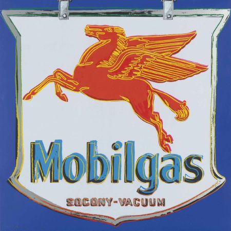 Siebdruck Warhol - Ads : Mobilgas, 1985