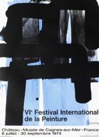Siebdruck Soulages - Affiche lithographie exposition cagnes/mer