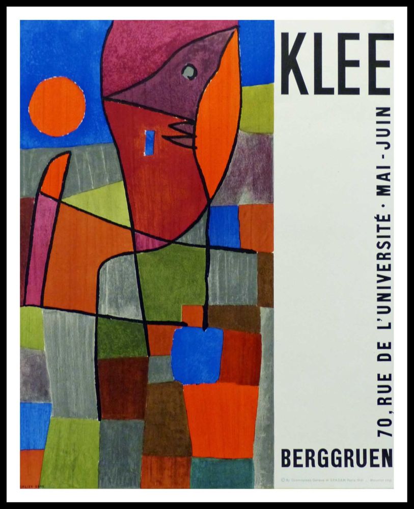 Lithographie Klee - Affiche originale Exposition Berggruen - Paul KLEE
