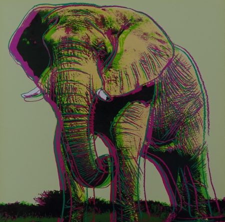 Siebdruck Warhol - African Elephant