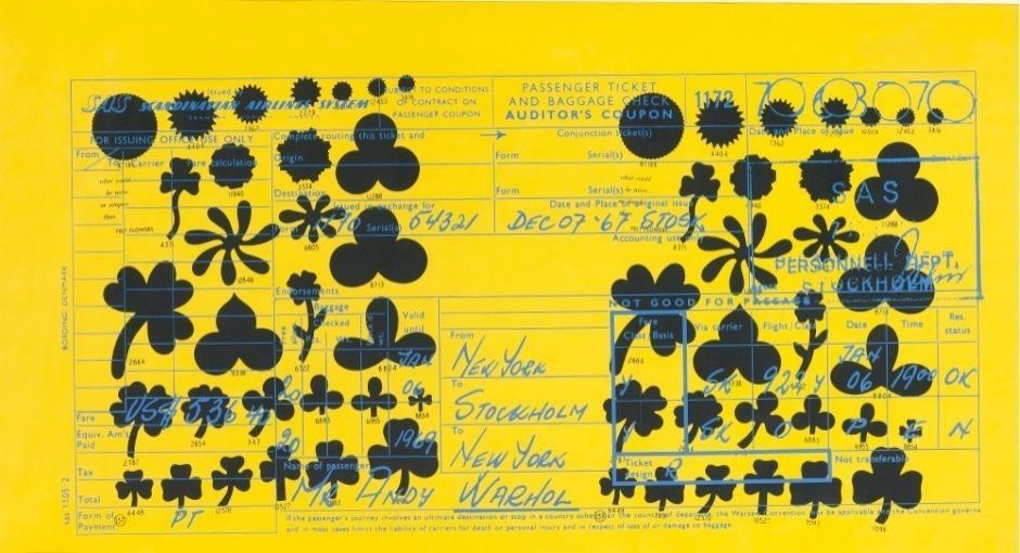 Siebdruck Warhol - After Andy Warhol SAS Passenger Ticket (Feldman & Schellmann II.20)