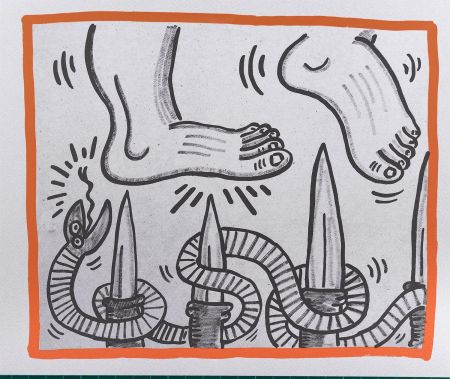 Lithographie Haring - Against all Odds, 1990