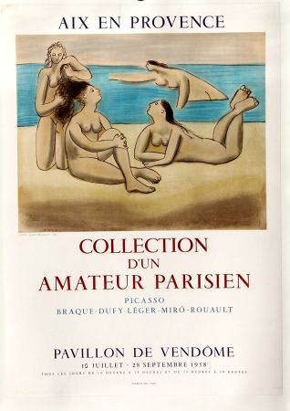 Lithographie Picasso -  Aix en Provence     Les  4  Baigneuses   Expo 58
