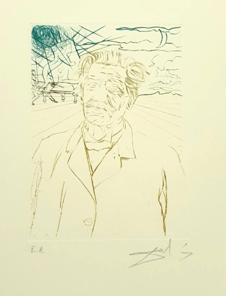 Radierung Dali - Albert Schweitzer