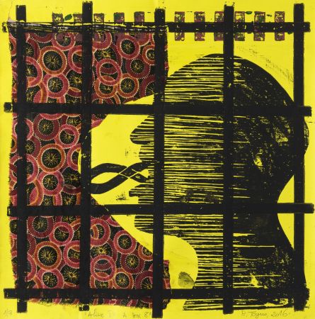 Holzschnitt Toguo - Alive in a box 8