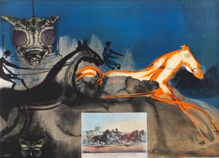 Lithographie Dali - Amercian Trotting Horses, no. 2