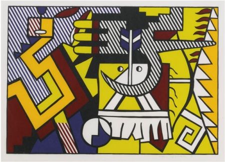 Holzschnitt Lichtenstein - American Indian Theme VI