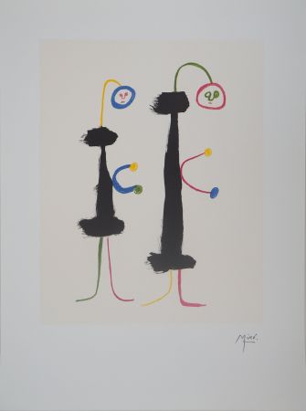 Lithographie Miró - Amoureux surréalistes