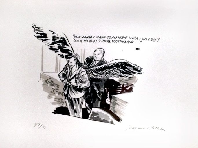 Siebdruck Pettibon - And When I Want to Fly Home What Do I Do