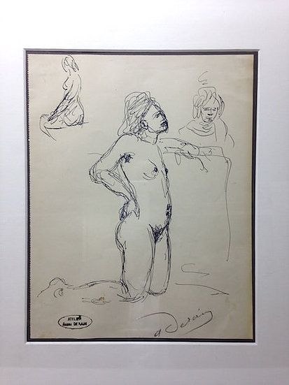 Keine Technische Derain - André Derain (1880-1954). Etude de nu. Encre sur papier signée.