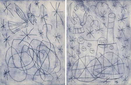 Illustriertes Buch Miró - André Frénaud : NOËL AU CHEMIN DE FER. [ALÈS, PAB, 1959].