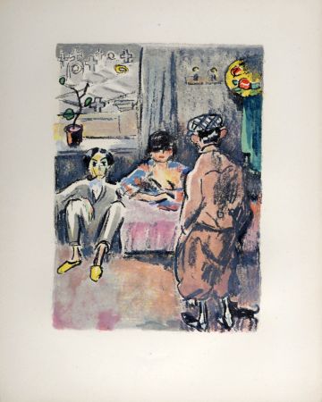 Lithographie Van Dongen - André Salmon et Mac Orlan, Rue Saint Vincent, 1949