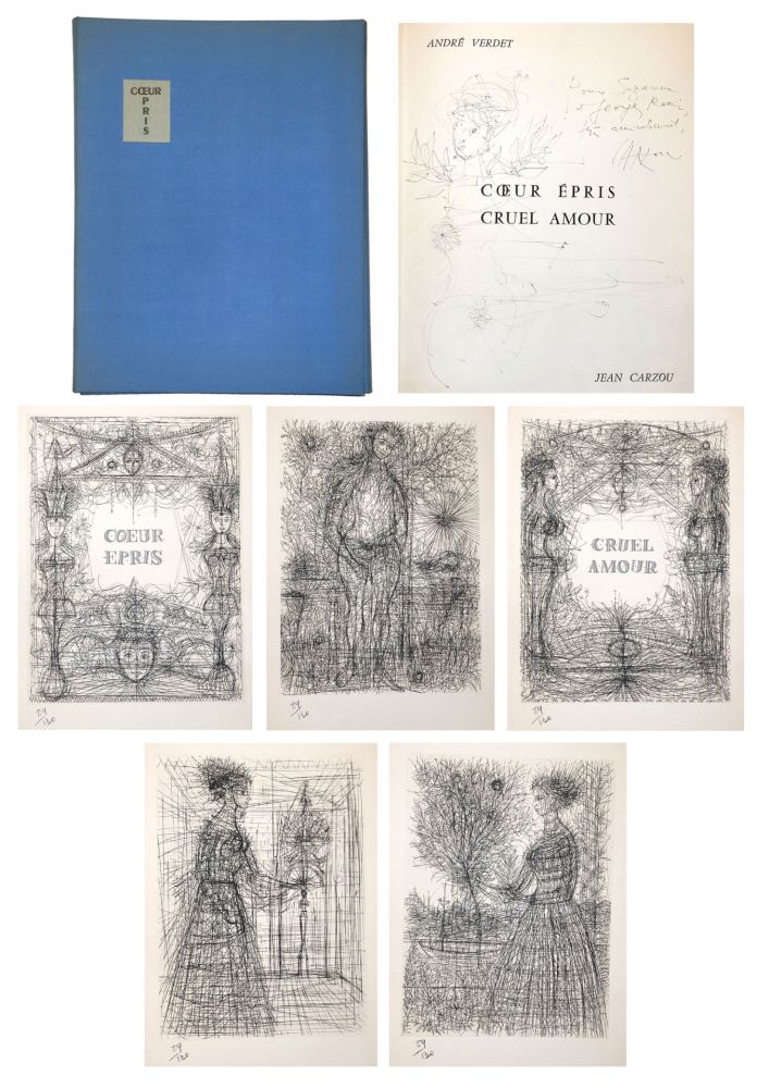 Illustriertes Buch Carzou - André VERDET Coeur épris, cruel amour. Pointes sèches originales de Jean Carzou
