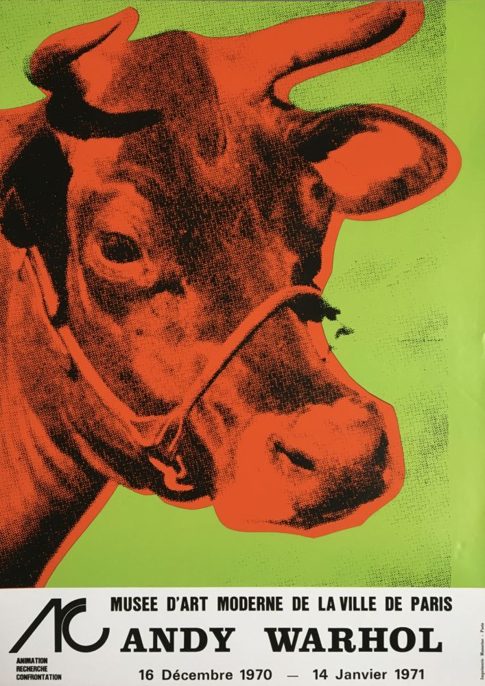 Keine Technische Von Andy Warhol Andy Warhol Cow Wallpaper Green 1970 Original Pop Art Poster With Coa Auf Amorosart