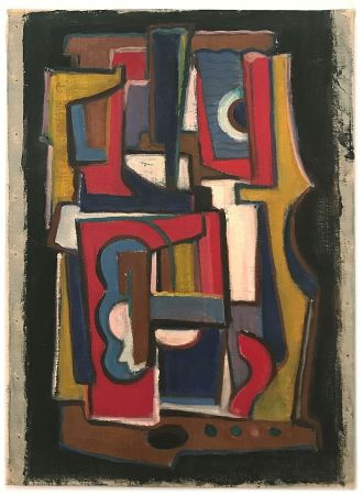 Keine Technische Anonyme - Anonyme, dans le goût de Fernand LEGER.  Composition cubiste (1955)
