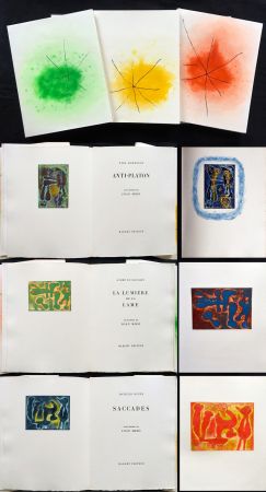 Illustriertes Buch Miró - ANTI-PLATON - LA LUMIÈRE DE LA LAME - SACCADES. 3 volumes. 24 EAUX-FORTES (1962).