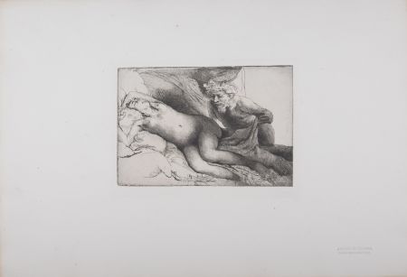 Heliogravüre Rembrandt - Antiope et Jupiter