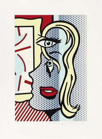 Siebdruck Lichtenstein - Art Critic