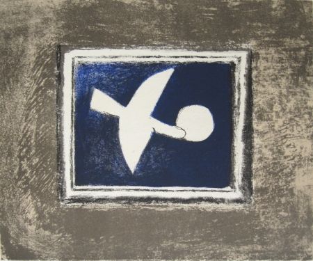 Lithographie Braque - Astre et oiseau