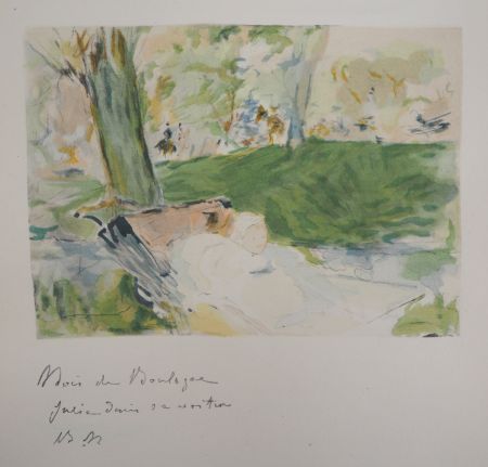 Lithographie Morisot - Au Bois de Boulogne