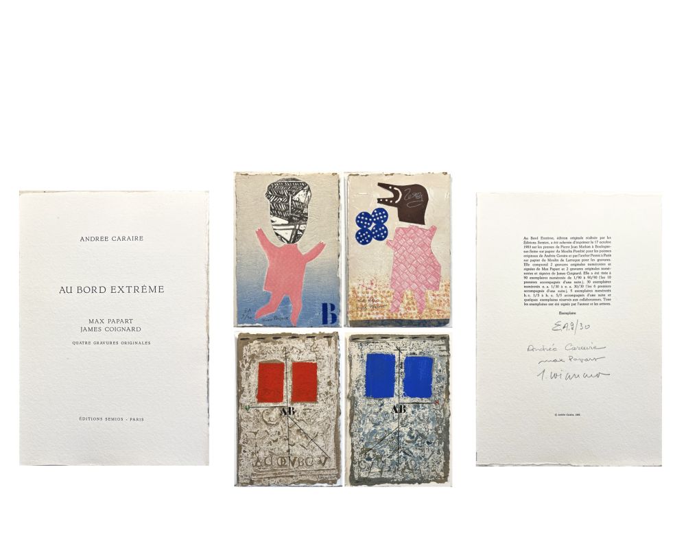 Illustriertes Buch Papart - AU BORD EXTRÊME. Quatre gravures signées de Max Papart et James Coignard (1983)