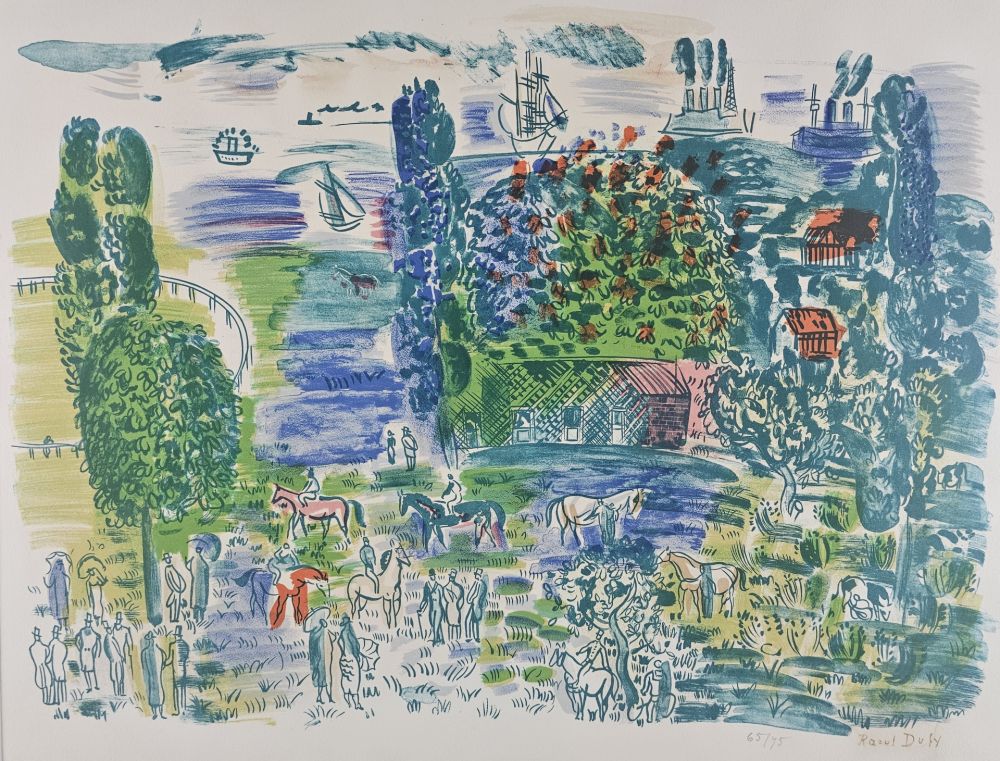 Lithographie Dufy - Au Paddock