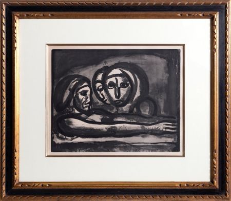 Aquatinta Rouault - Au Presser Le Raisin Fut Foule' (In the Winepress the Grapes were Crushed ) from the Misere Series, Plate 48