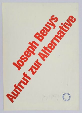 Lithographie Beuys - Aufruf zur Alternative