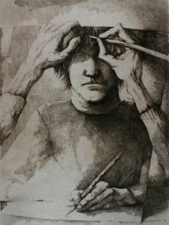 Stich Desmazières - Autoportrait