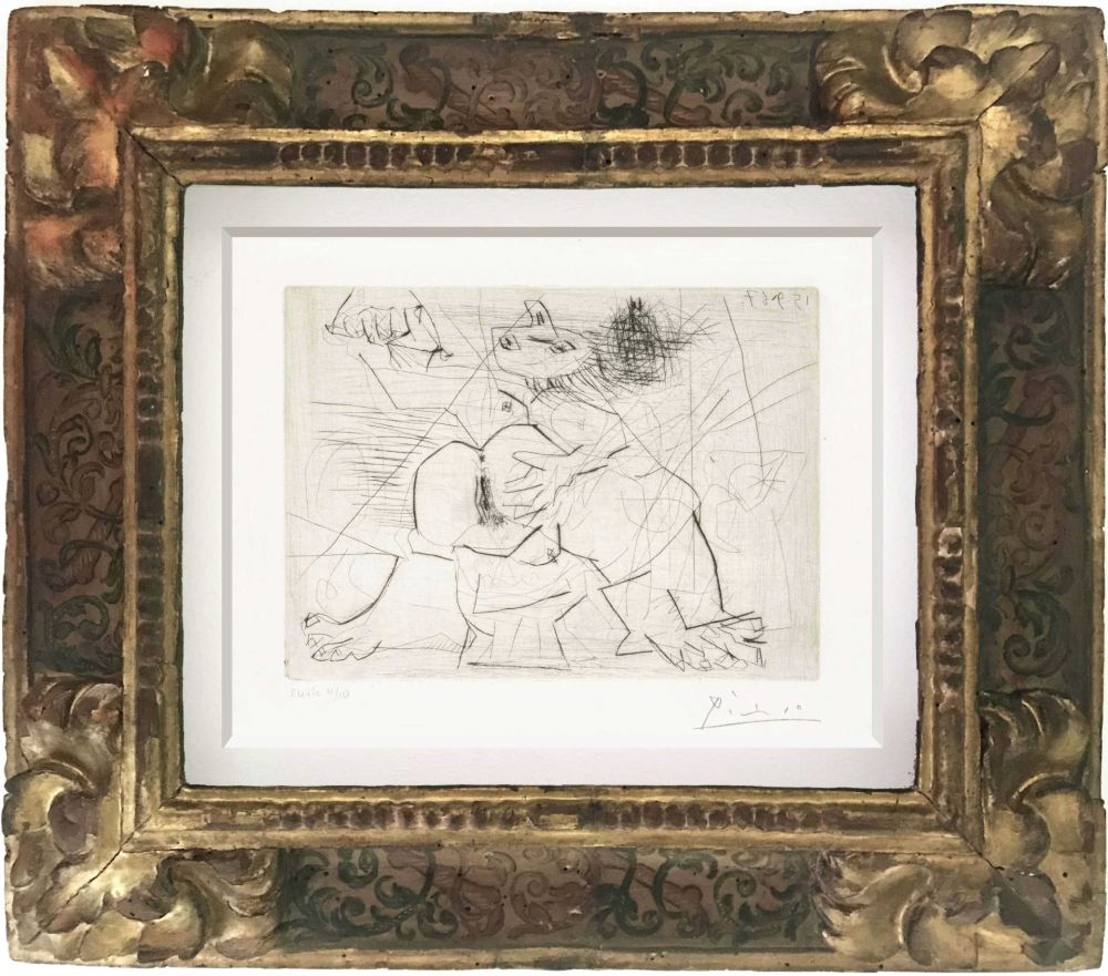 Stich Picasso - Aux quatre coins de la pièce, from Hommage à Roger Lacourière