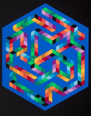 Siebdruck Vasarely - Babel 3