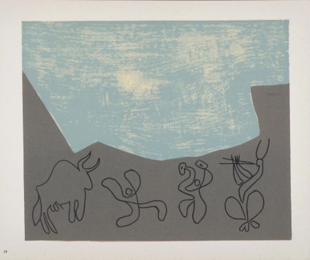 Linolschnitt Picasso - Bacchanale, 1959