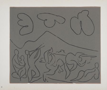Linolschnitt Picasso (After) - Bacchanale, 1962