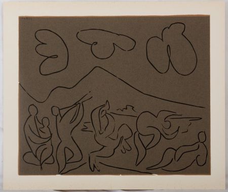 Linolschnitt Picasso - Bacchanale : la danse des faunes