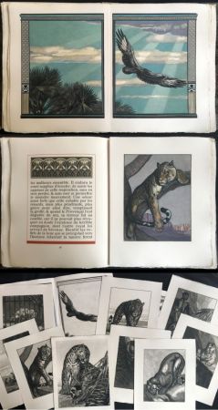Illustriertes Buch Jouve - Balzac. UNE PASSION DANS LE DÉSERT. Illustrations de Paul Jouve gravées en couleurs (1949)