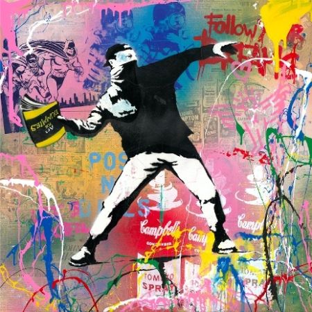 Siebdruck Mr Brainwash - Banksy Thrower, 2015
