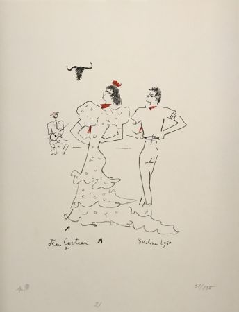 Lithographie Cocteau - Barcelone